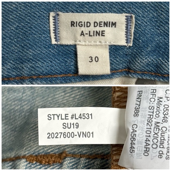 Madewell Rigid Denim Jean A-Line Mini Skirt Size 30 - Picture 8 of 15